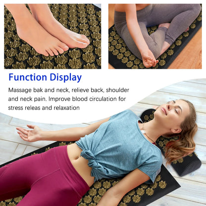 Kuznetsov's Applicator Nonslip Acupressure Yoga Cushion Sensi Massage Body Mat With Needle Foot Massager Pillow Neck Fitness Pad