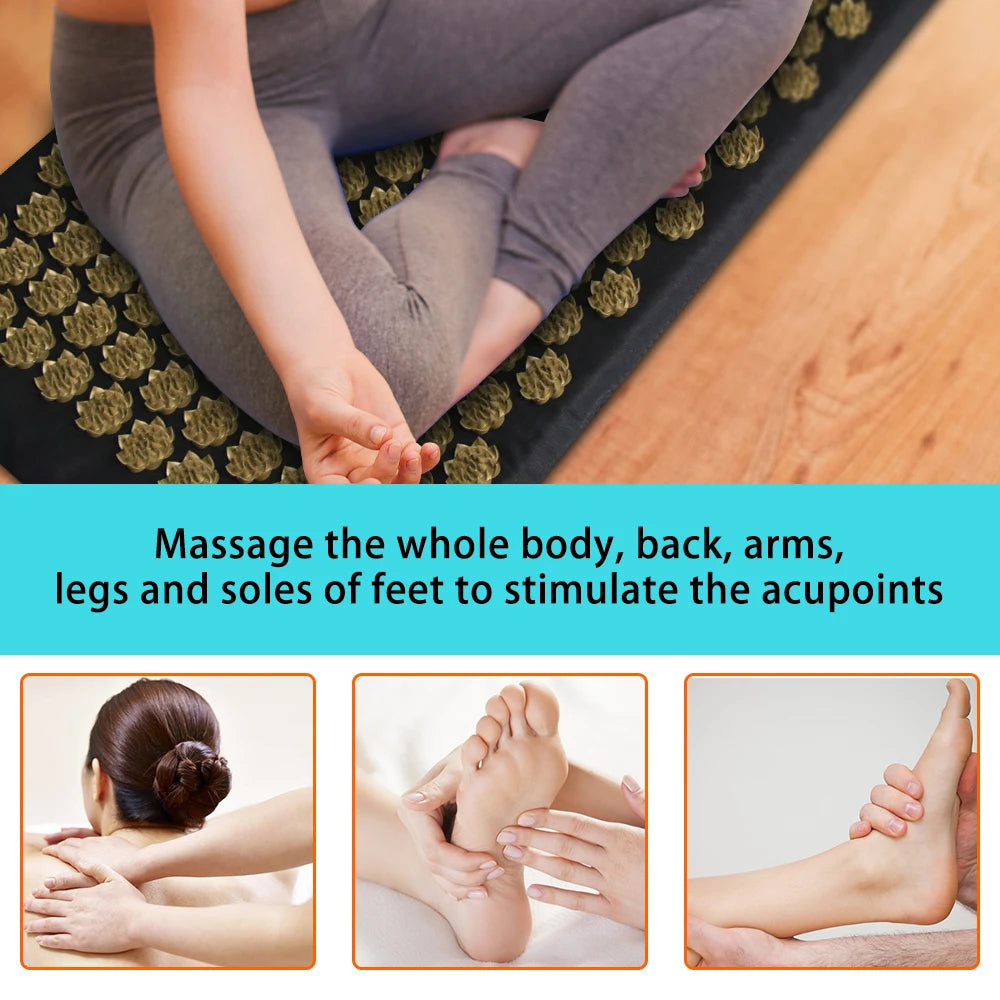 Kuznetsov's Applicator Nonslip Acupressure Yoga Cushion Sensi Massage Body Mat With Needle Foot Massager Pillow Neck Fitness Pad