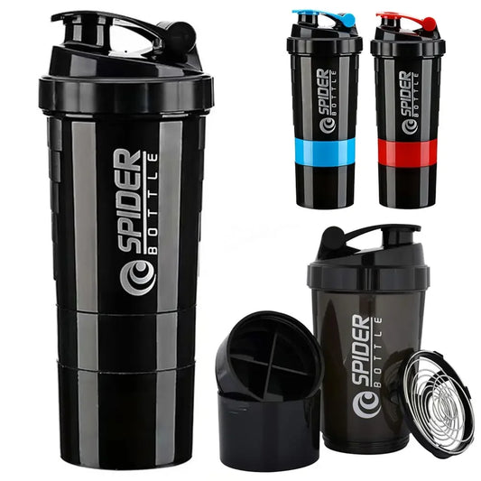 3 Layers Shaker Protein Bottle Powder Shake Cup Large Capacity Water Bottle Mixing Cup Body Building Exercise Mixing Bottle