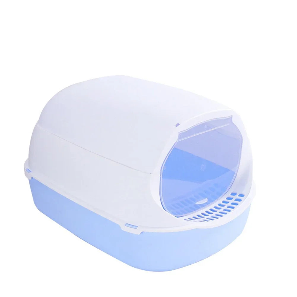 Kitty Sandbox Cat Litter Box Semi-enclosed Splashproof Cat Tray Cat Toilet Cleaning Basin Supplies Pet Toilet Kitten Tray Bedpan