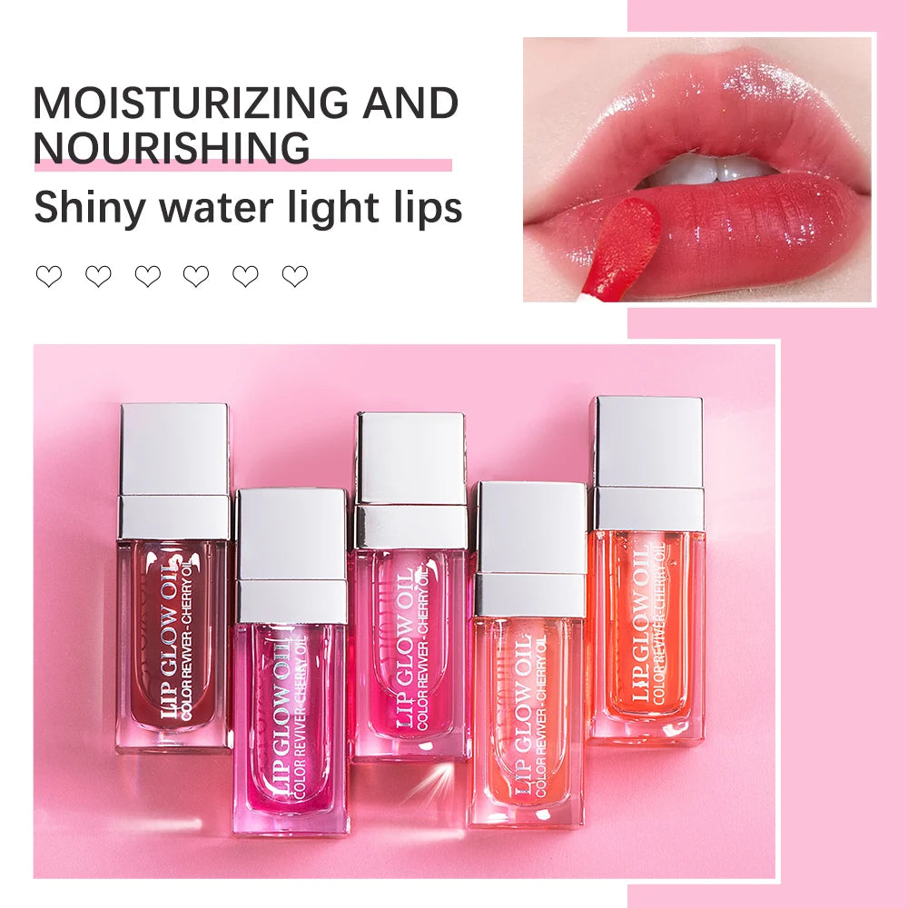 Hydrating Lip Glow Oil, Moisturizing Transparent Plumping Lip Gloss, Tinted for Lip Care and Dry Lip,Ideal Gift For Mother's Day