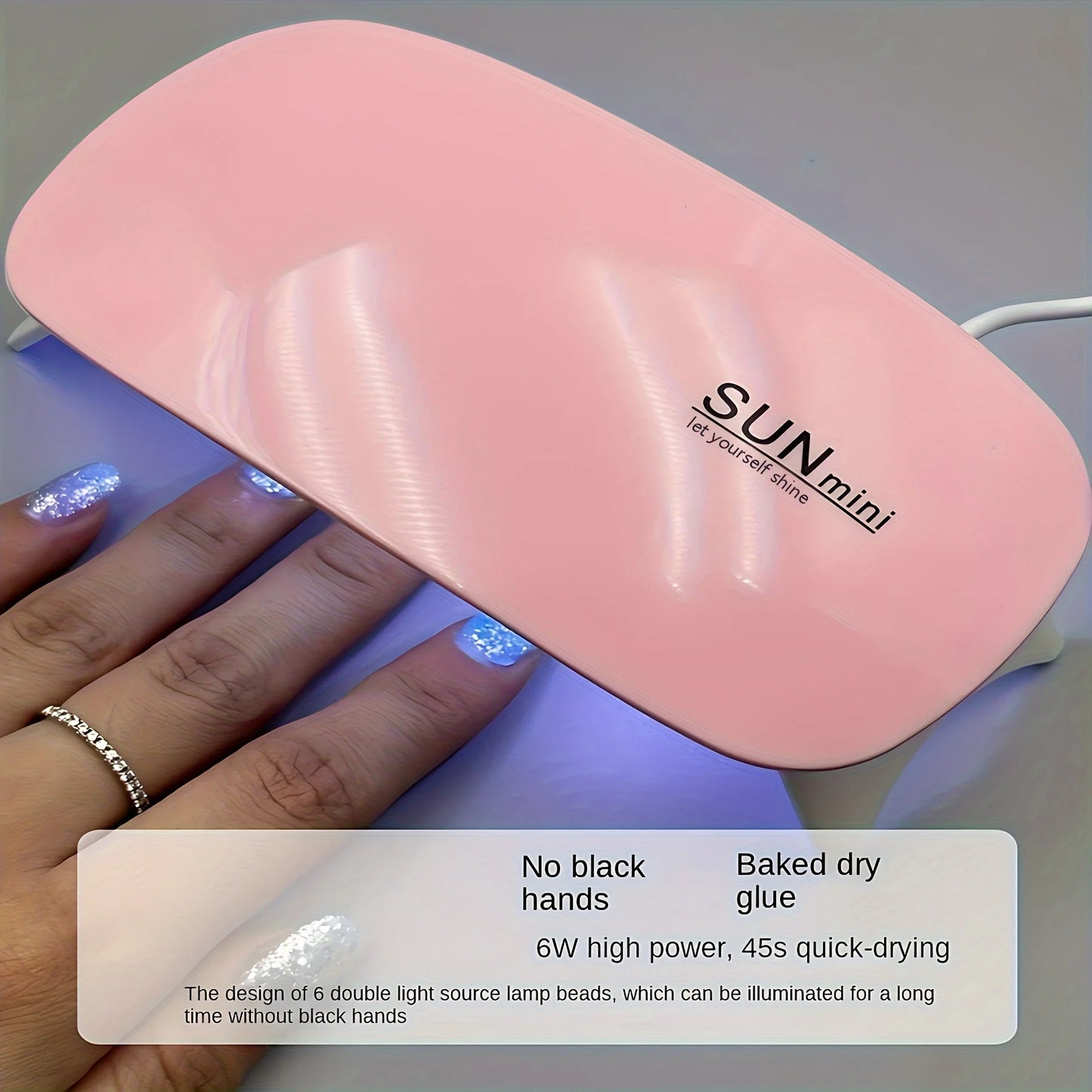 Mini Nail Polish Glue Drying Baking Lamp USB Interface Folding Mouse  Lamp Small Nail Lamp