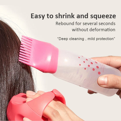 2pcs/set Silicone shampoo bottle PP Hair Dye Bottle With Aplicator, Oil Bottle Brush, Scalp Massage Brush Hair dye bottle