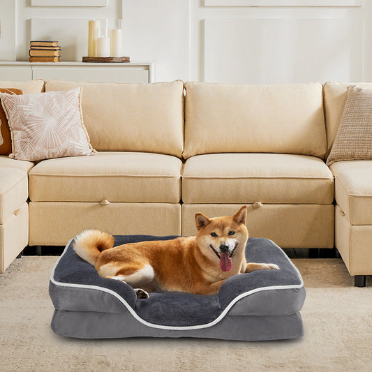 JHK Orthopedic Dog Bed Memory Foam Pet Bed for Small Dogs & Cats with Washable Removable Cover Non-Slip Base Waterproof Liner