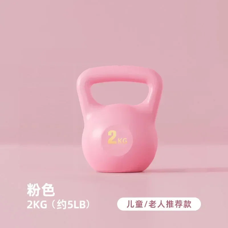 New Kettle Dumbbells Fitness 2-8kg Pink Blue Soft Kettlebells Deep Squat Strength Trainer Tool for Women Men Training Buttocks