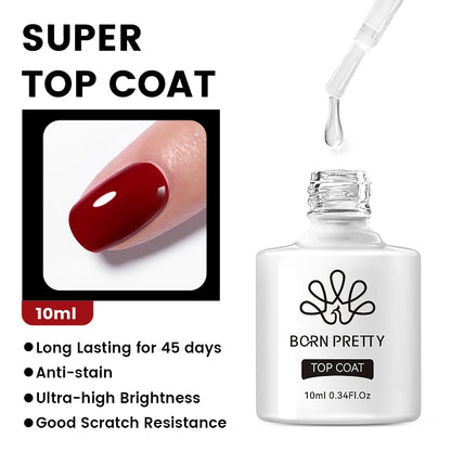 BORN PRETTY 10ml Base Gel Top Coat Rubber Gel Reinforcement Gel for Nails Tools Soak Off UV LED Nail Varnish Function Gel