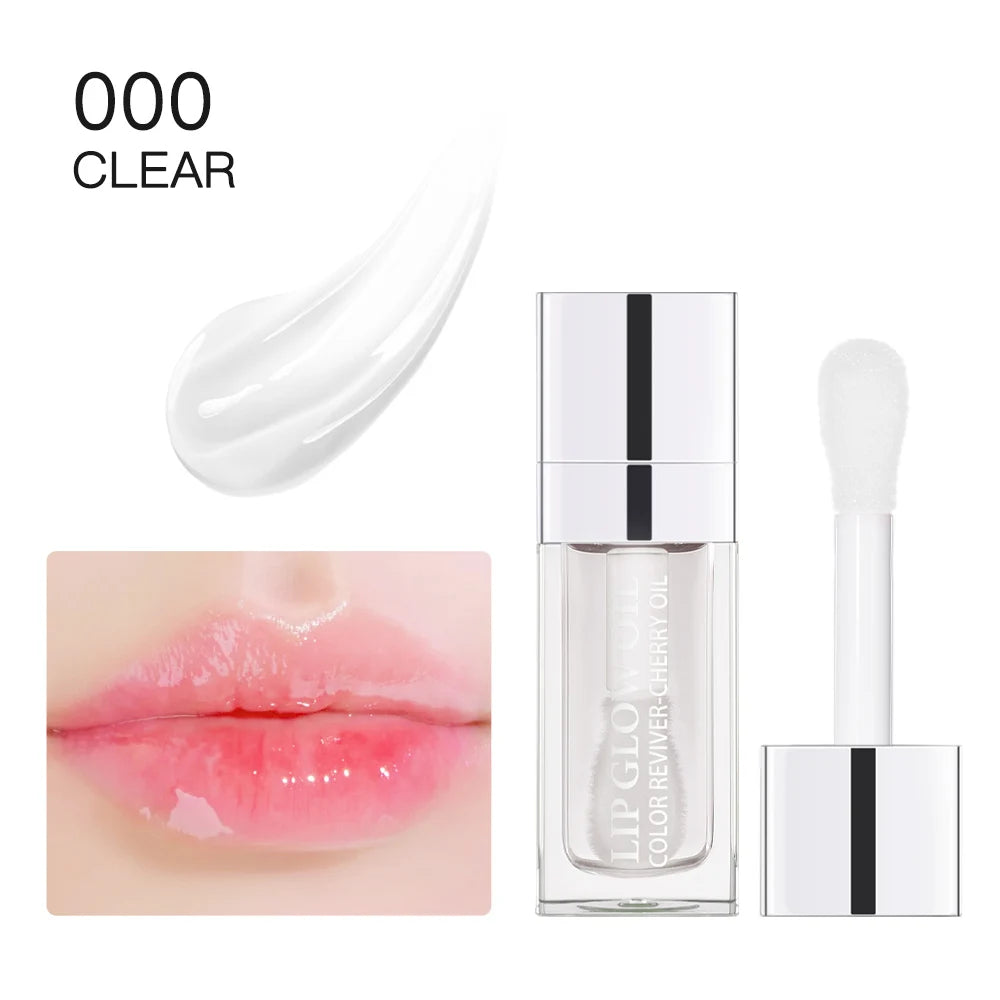 Hydrating Lip Glow Oil, Moisturizing Transparent Plumping Lip Gloss, Tinted for Lip Care and Dry Lip,Ideal Gift For Mother's Day