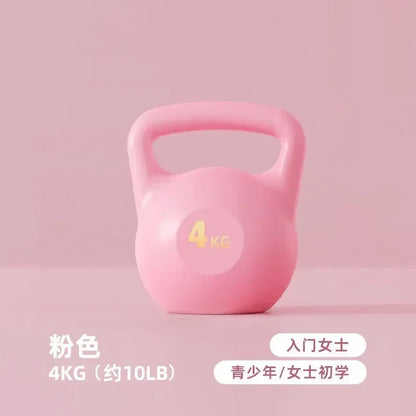 New Kettle Dumbbells Fitness 2-8kg Pink Blue Soft Kettlebells Deep Squat Strength Trainer Tool for Women Men Training Buttocks