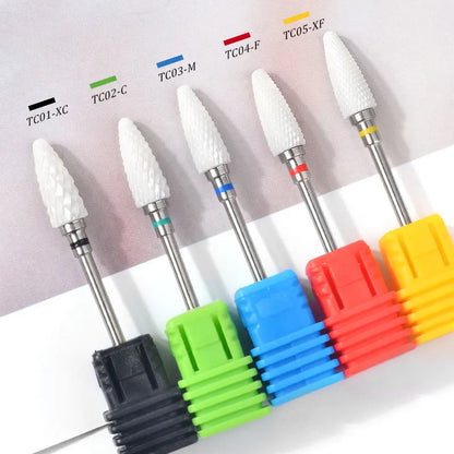 Ceramic Nail Drill Bits Milling Cutter Nail Files Grinding Head Electric Pedicure Manicure Polish Cuticle Clean Nail Art Tools