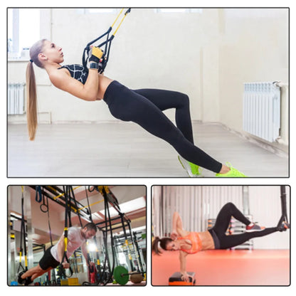 Home Resistance Training Kit | Total Body Workout with Suspension Trainer Bands, Handles | Complete Home Fitness Equipment