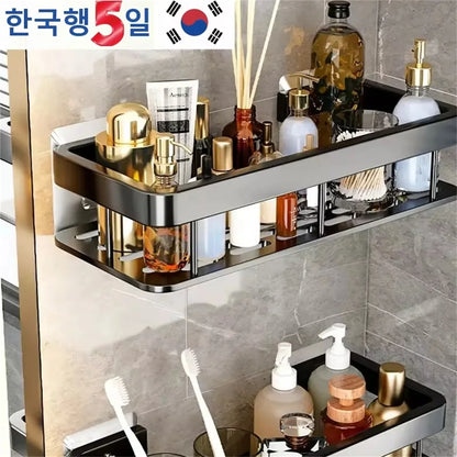 No-punch Shelf Aluminum Alloy Wall Hanging Hollow Bathroom Bathroom Sink Multifunctional Storage Shelf