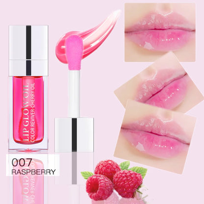 Hydrating Lip Glow Oil, Moisturizing Transparent Plumping Lip Gloss, Tinted for Lip Care and Dry Lip,Ideal Gift For Mother's Day