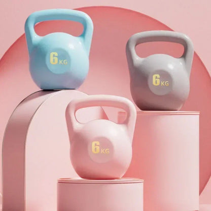 New Kettle Dumbbells Fitness 2-8kg Pink Blue Soft Kettlebells Deep Squat Strength Trainer Tool for Women Men Training Buttocks