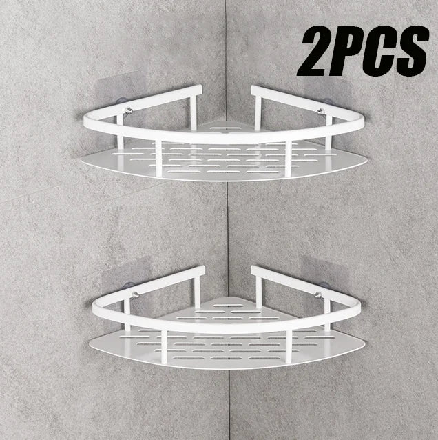 2PCS Bathroom Shelf Kitchen Storage Organizer Aluminum Alloy Shampoo Rack Shower Shelf Bathroom Accessories No Drill Shelf