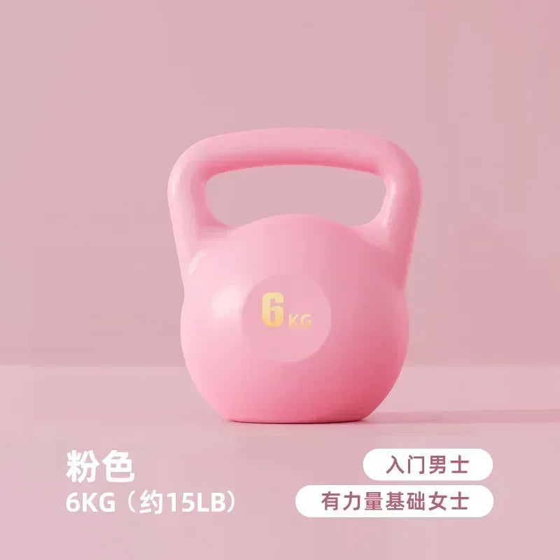 New Kettle Dumbbells Fitness 2-8kg Pink Blue Soft Kettlebells Deep Squat Strength Trainer Tool for Women Men Training Buttocks