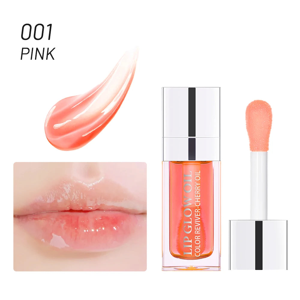 Hydrating Lip Glow Oil, Moisturizing Transparent Plumping Lip Gloss, Tinted for Lip Care and Dry Lip,Ideal Gift For Mother's Day