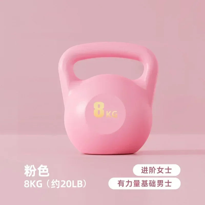 New Kettle Dumbbells Fitness 2-8kg Pink Blue Soft Kettlebells Deep Squat Strength Trainer Tool for Women Men Training Buttocks